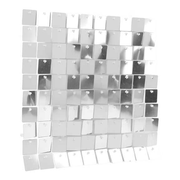 OVTSC 8PCS Silver Glitter Sequin Wall Backdrop Panels for Birthday Wedding Party Backdrop Decoration, Metallic Photo Studio Background Foursquare Panel Blocks, 11.8 x 11.8 Inches / 30 x 30 cm