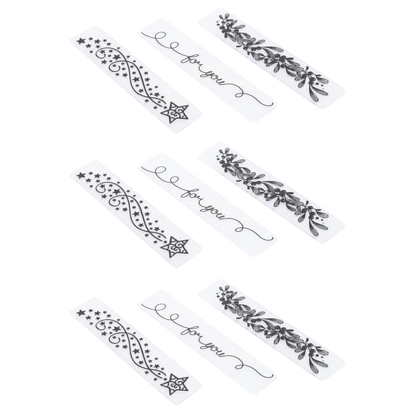 OVTSC 9Pcs Flower Plastic Embossing Folder Set, DIY Handmade Embossed Plate Accessories for Card Making (16 inches / 40.6 cm)