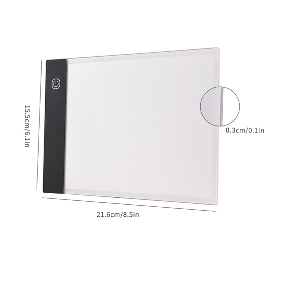 OVTSC A5 LED Light Pad Tracer, 3mm Ultra-Thin Drawing Board Copyboard with Stepless Dimming, USB Powered Light Box for Artists, Animation, Sketching & Calligraphy (8.5 in / 21.6 cm)