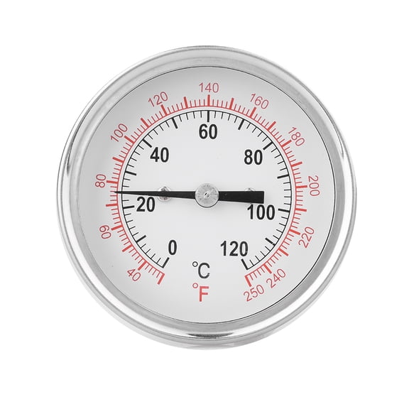 OVTSC Bimetal Oven Thermometer 62mm Analog Dial Meat Cooking Grill BBQ Temperature Gauge 0-120C / 32-248F Dual Scale Stainless Steel Heavy Duty Food Safe Utility Thermometer
