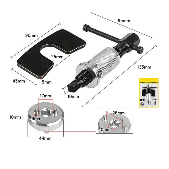 OVTSC Brake Wheel Cylinder Adjustment Tool Car Disc Brake Pads Replacement Disassemble Remover Brake Caliper Piston Rewind Tool Car Repair Maintenance Accessory