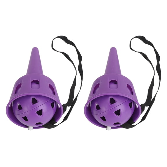 OVTSC Catch A Ball Game Set 2-Pack Plastic Matte Surface Stable Grip Throw and Catch Ball for Reflexivity Exercise Kids Gift Purple Sensory Training Equipment (7.08 inches / 18.0 cm length)