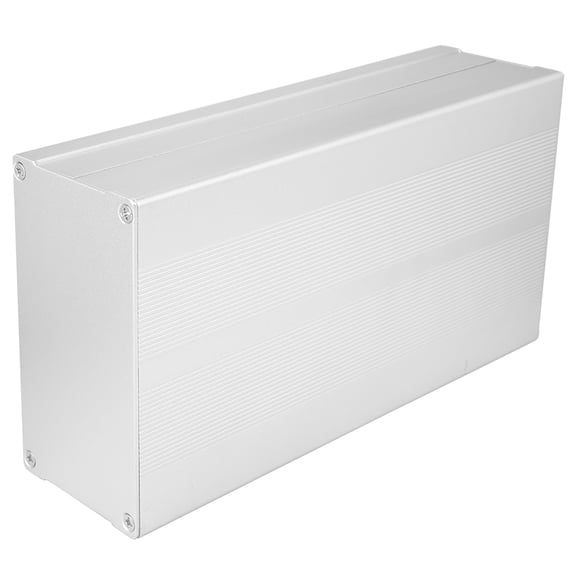 OVTSC Custom Aluminum Enclosure Project Box - 2.2 x 4.2 x 7.9 inches / 55 x 106 x 200 mm Split Type Electronic DIY Cooling Case Circuit Board Shielding Box (Sand Silver, Flat Plate Pack of 2)