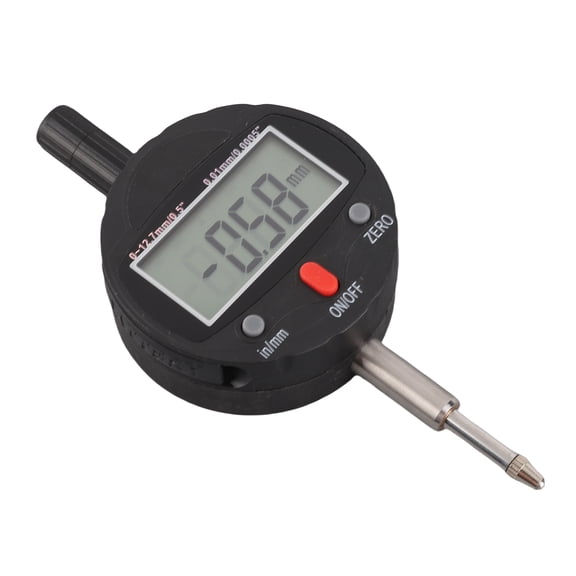 OVTSC Digital Indicator Electronic Dial Gauge High Precision IP54 Waterproof Measuring Tool 0-12.7mm Range 0.01mm / 0.0005 inches Resolution Aluminum Alloy Professional Dial Gage with Battery