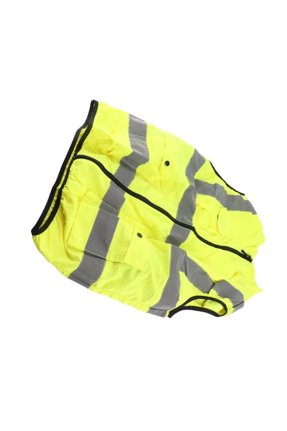 JPMJ-01 Fluorescent Green Class 2 Type R or P Safety Vests with Fan Cooling System Zipper Closure Breathable Reflective Rechargeable Work Clothes XXXL, 1 Count