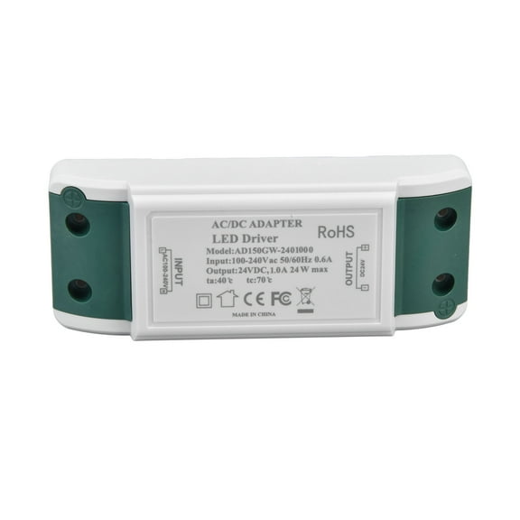 OVTSC LED Driver Transformer 24V DC 1A 24W Constant Current Low Voltage Power Supply Waterproof Lightweight Portable Easy Installation Adapter for LED Light Strips Bulbs