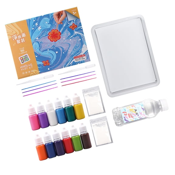 OVTSC Marbling Paint Kit 12 Colors Water Art Paint Set Safe Educational DIY Crafts