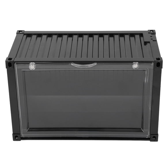 OVTSC Miniature Figures Display Case, LED Lit Dustproof Stackable Box for Toys Models, 9.06 inches / 23 cm, Black