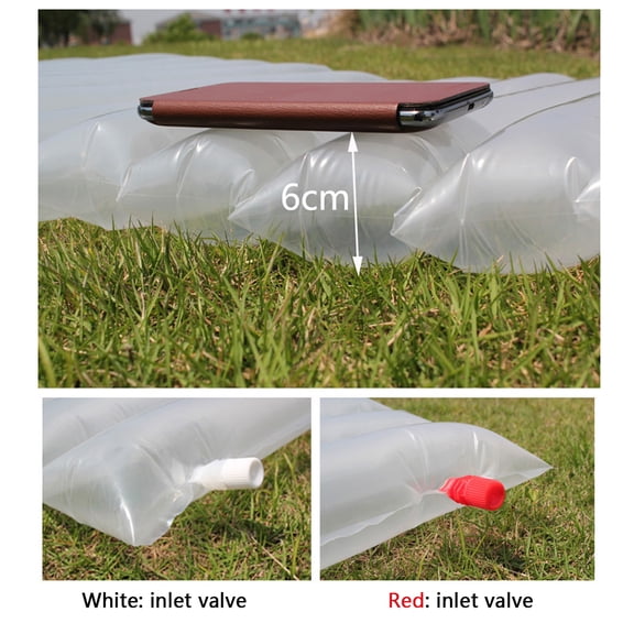 OVTSC Outdoor Ultralight Inflatable Sleeping Mat Air Emergency Cushion Camping Mattress Floating Pad, 78.74 inches / 200 cm, Clear Waterproof Strong Load Bearing 260lb 9.8 oz