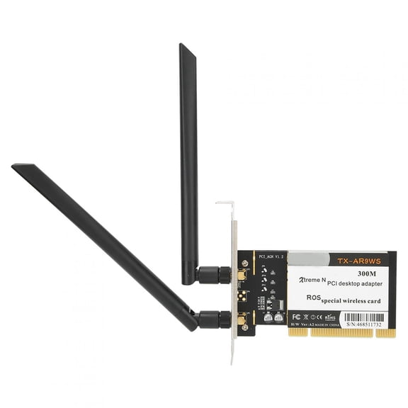 OVTSC PCI Desktop Adapter 300Mbps 802.11b/g/n Wireless WiFi Network Card AR9220 2 Antennas