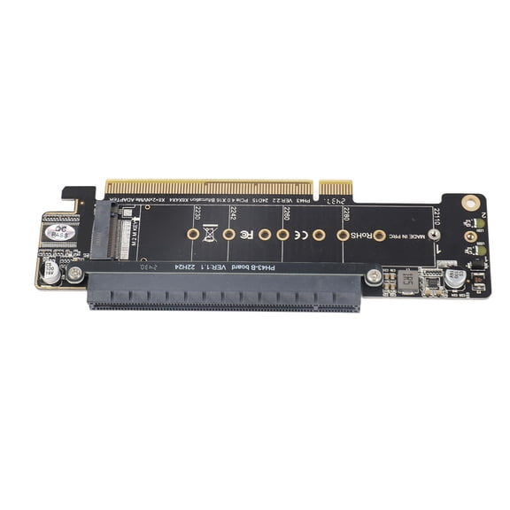 OVTSC PCIE X16 Expansion Card M.2 NVMex2 Adapter Supports PCIE 4.0 Downward Compatible With 3.0 For Desktop Computer Add-On Components (7.48 inches / 19 cm Length)
