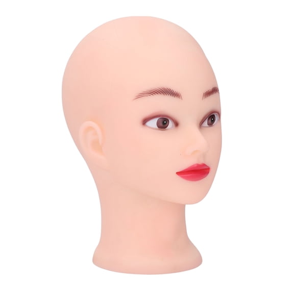 OVTSC PVC Bald Mannequin Head with Makeup for Professional Wig and Hat Display Model Head Ideal for Practicing Massage Hairdressing Showcasing Sunglasses Headphones 9.84 inches / 25 cm