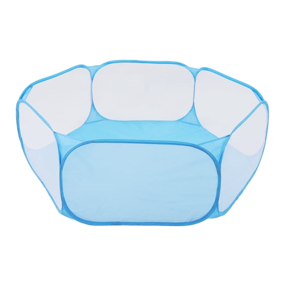 OVTSC Portable Foldable Pet Playpen Hexagon Small Animals Tent Breathable Interactive Easy Access Enclosure for Cats Dogs Guinea Pigs Hamsters Blue 30 inches / 76.2 cm