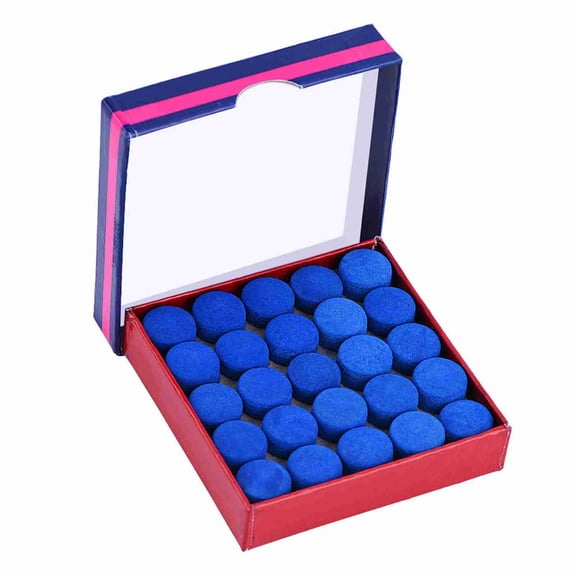 OVTSC Premium Blue Glue on Single Layer Billiards Pool Snooker Cue Tips 13mm / 1.3 cm Pool Table Cue Sticks Replacement Fasteners Maintenance Repair Parts Kit for Club Pub Game Rooms (50-Count Pack)