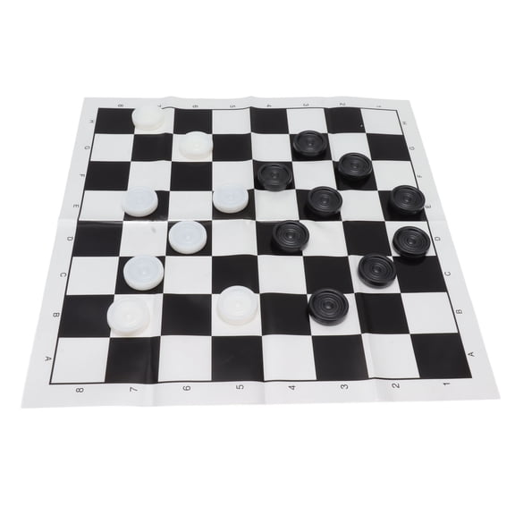OVTSC Premium Plastic Checkers Set with Stackable Black and White Pieces, Clear Storage Box & Foldable Board Game, Standard Edition for Family Night (18 x 10 in / 45.7 x 25.4 cm)