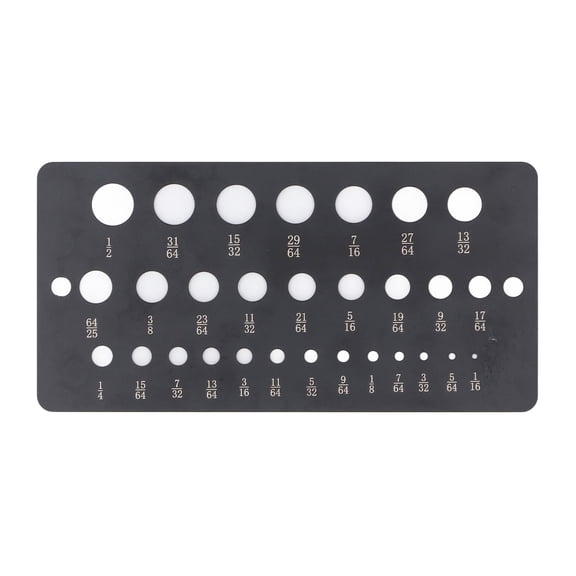 OVTSC Premium Stainless Steel Drill Bit Gauge 29 Hole Fractional Decimal Metric Size Checker Index for 1/16 to 1/2 Inch Drill Bits Heavy Duty Wire Gauge Measuring Tool for Unmarked Bits Black