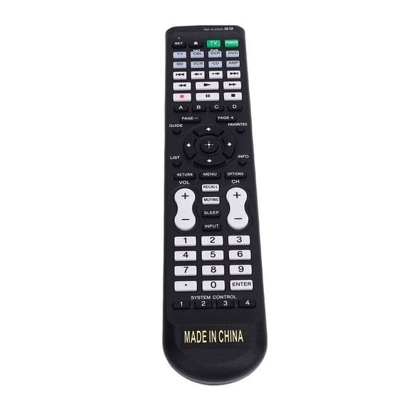 OVTSC Premium Universal Learning Remote Control Replacement for RM VLZ620 with Multi-Device Control for Smart TV, DVD, DVR, VCR, CD, AMP, CBL, and BD, Black (9.45 inches / 24.0 cm)