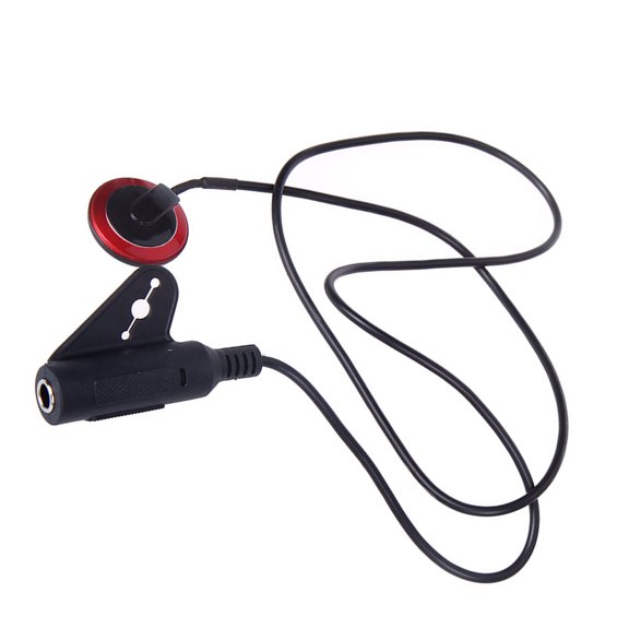 OVTSC Professional Piezo Contact Microphone Pickup for Acoustic Guitar, Violin, Banjo, Mandolin, and Ukulele, Includes 16.1 Inches / 41 cm Cable & 1/4 Inch Jack, Compact Black & Red Audio Accessory