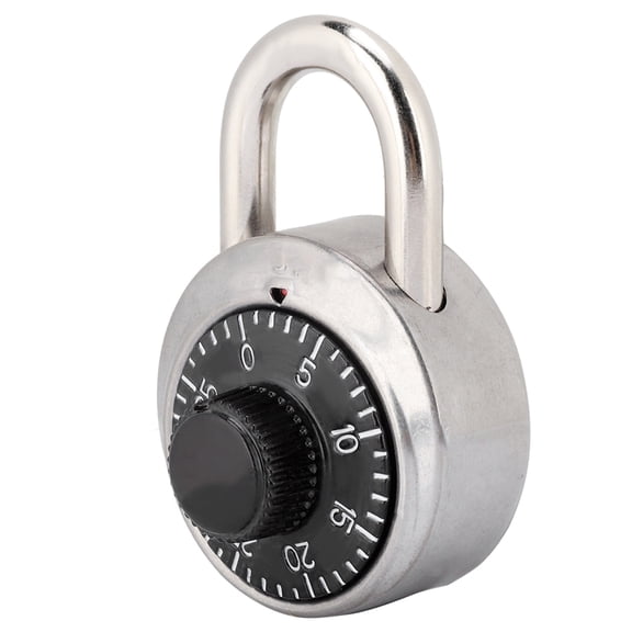 OVTSC Rotary Digit Code Combination Padlock, Round Stainless Steel Security Lock for Door Cabinet & Industrial Management Locker, Heavy-Duty Weather-Resistant Keyless Entry, Silver, 2 in / 5.1 cm