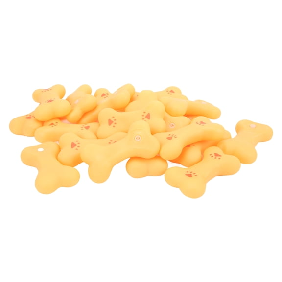 OVTSC Rubber Dog Squeaky Bone Toy Chew Pack for Teething Training, 20pcs Interactive Dog Bones Squeaker Toys for Small Medium Dogs, Heavy Duty Play (3.3 inches / 8.5 cm)