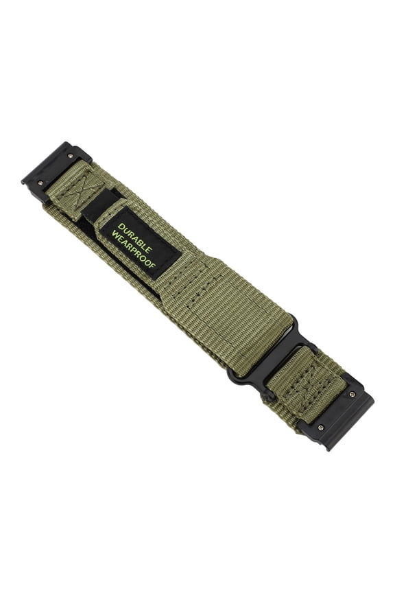 Rugged Nylon Quick Fit Replacement Watch Band for Garmin Fenix 7X 6X 5X GPS, Instinct 2x, EPIX Pro 51mm, 26mm Adjustable Quick Release Strap, OD Green