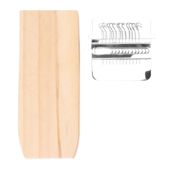 OVTSC Small Weaving Loom Kit 12 Hooks Speedweave Portable DIY Repair Tool Mini Darning Loom for Mending Socks Jeans Clothes Stainless Steel Pine Wood Set (7.48x3.94x1.18 in / 19x10x3 cm)