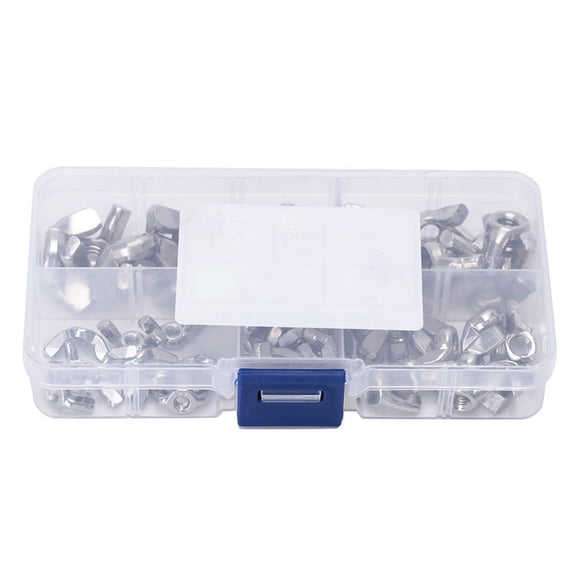 OVTSC Stainless Steel Wing Nut Butterfly Nuts Assortment Kit Hand Tighten Fastener Replacements M3 M4 M5 M6 M8 for Machinery and DIY Projects 50-Piece Pack