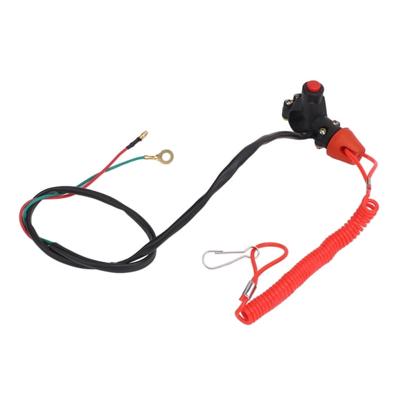 OVTSC Universal 22mm 7/8in Handlebar Safety Tether Kill Stop Switch Emergency Power Cut Off Lanyard Cord for Motorcycle ATV Quad Dirt Bike Off Road Vehicles 1 Pack