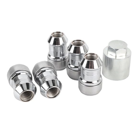 OVTSC Wheel Lock Set with Key 82215711 Anti Theft Locking Lug Nuts Replacement for Wrangler JL JT 2018-2025 Chrome Finish Steel Wheel Locking Security Nut Kit (10 inches / 25.4 cm)