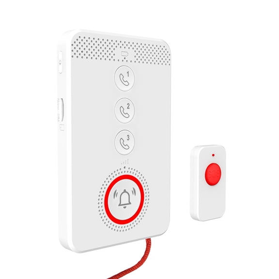 OVTSC Wireless Caregiver Pager and Medical Alert System for Seniors, 4G SOS Emergency Call Button with Two-Way Voice Intercom, IP65 Waterproof, 5 inches / 12.7 cm Receiver