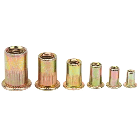 OVTSC Zinc Plated Carbon Steel Rivet Nut Insert Nutsert Assortment Kit M3 M4 M5 M6 M8 M10 Hardware Nuts for Fastening Metal Parts, 150 Pieces (150 Pieces / 150 pcs)