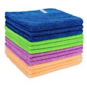 OVWO 12Pcs Premium Microfiber Cleaning Cloth for Household Cleaning, 12" x 12"