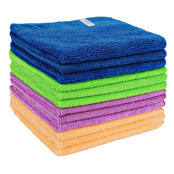 OVWO 12Pcs Premium Microfiber Cleaning Cloth for Household Cleaning, 12" x 12"