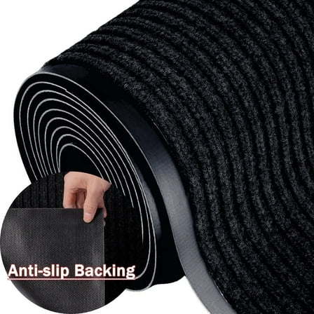 OVYEOFR 16.4 x 3 ft Commercial Carpet Entrance Mats, Non Slip Commercial Floor Mat Runner Rug Utility Mat, Black