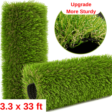 OVYEOFR Artificial Grass Turf, Indoor Outdoor Lawn Carpet, Fake Grass Outdoor Rug for Patio Garden Balcony, 3.3' x 33' (109 sq. ft)