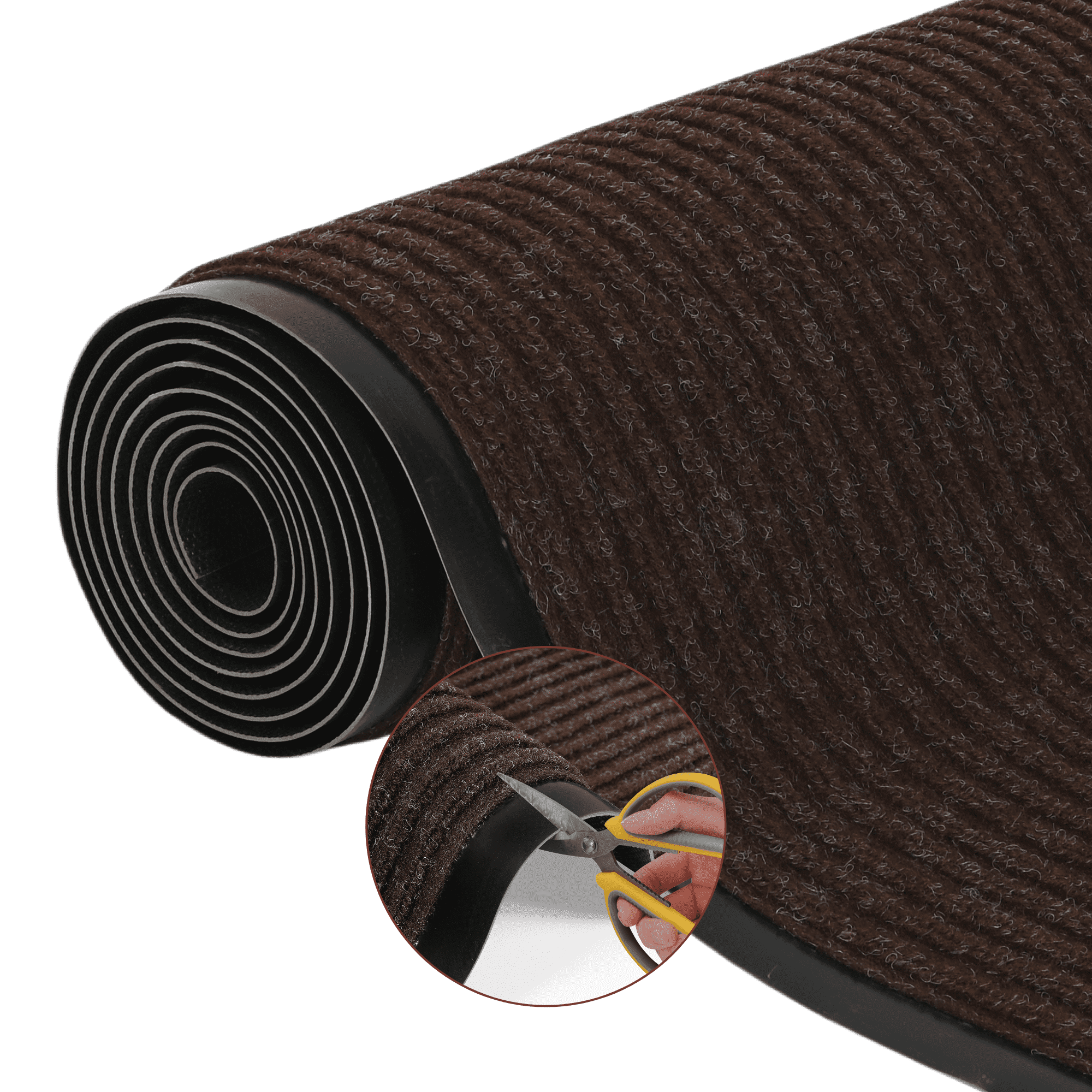 OVYEOFR Commercial Carpet Runner, 3' x 10' Commercial Rug with Rubber Backing, Heavy Duty Low Profile Indoor Outdoor Floor Mat for Entrance, Hallway, Kitchen, Garage, Brown