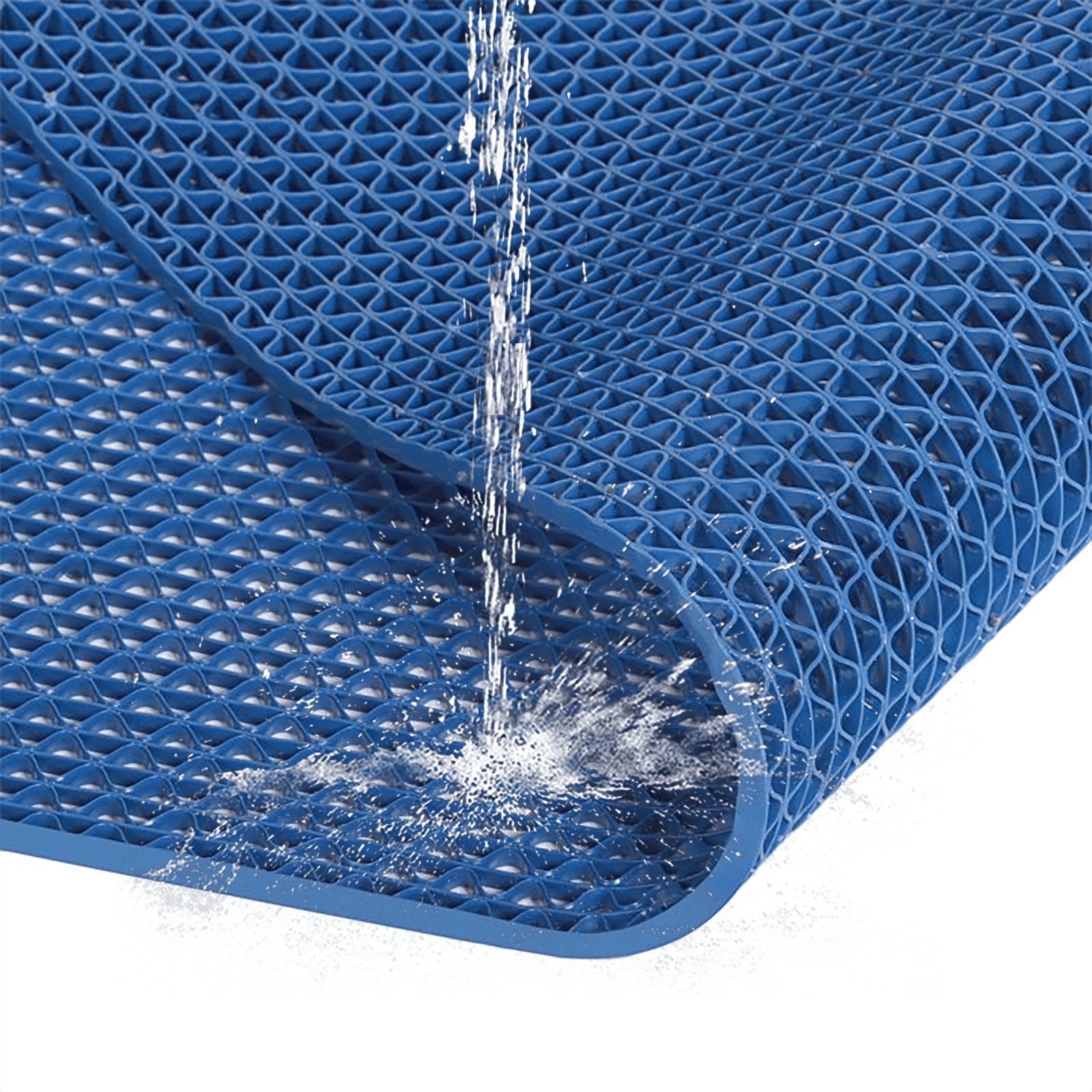 OVYEOFR Pool Deck Drainage Mat – 3 x 10Ft PVC UV-Proof Heavy Duty Outdoor Flooring for Wet Areas, Doubles as Restaurant Floor Mats(Blue)