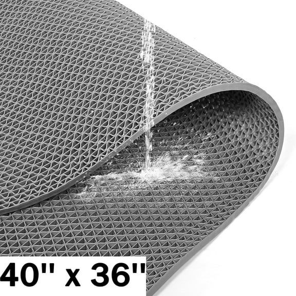 OVYEOFR Drainage Mats, 40'' x 36'' Non-Slip Commercial Pool Mat, Indoor Outdoor Wet Area Mat for Restaurant Kitchen Swimming Pool, Grey