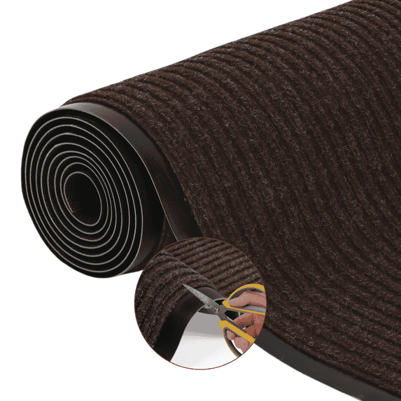 OVYEOFR Commercial Carpet Runner, 3' x 10' Commercial Rug with Rubber Backing, Heavy Duty Low Profile Indoor Outdoor Floor Mat for Entrance, Hallway, Kitchen, Garage, Brown