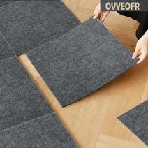 OVYEOFR Dark Grey Self-Adhesive Carpet Tiles - 12 Pack (12" x 12") for Home Flooring