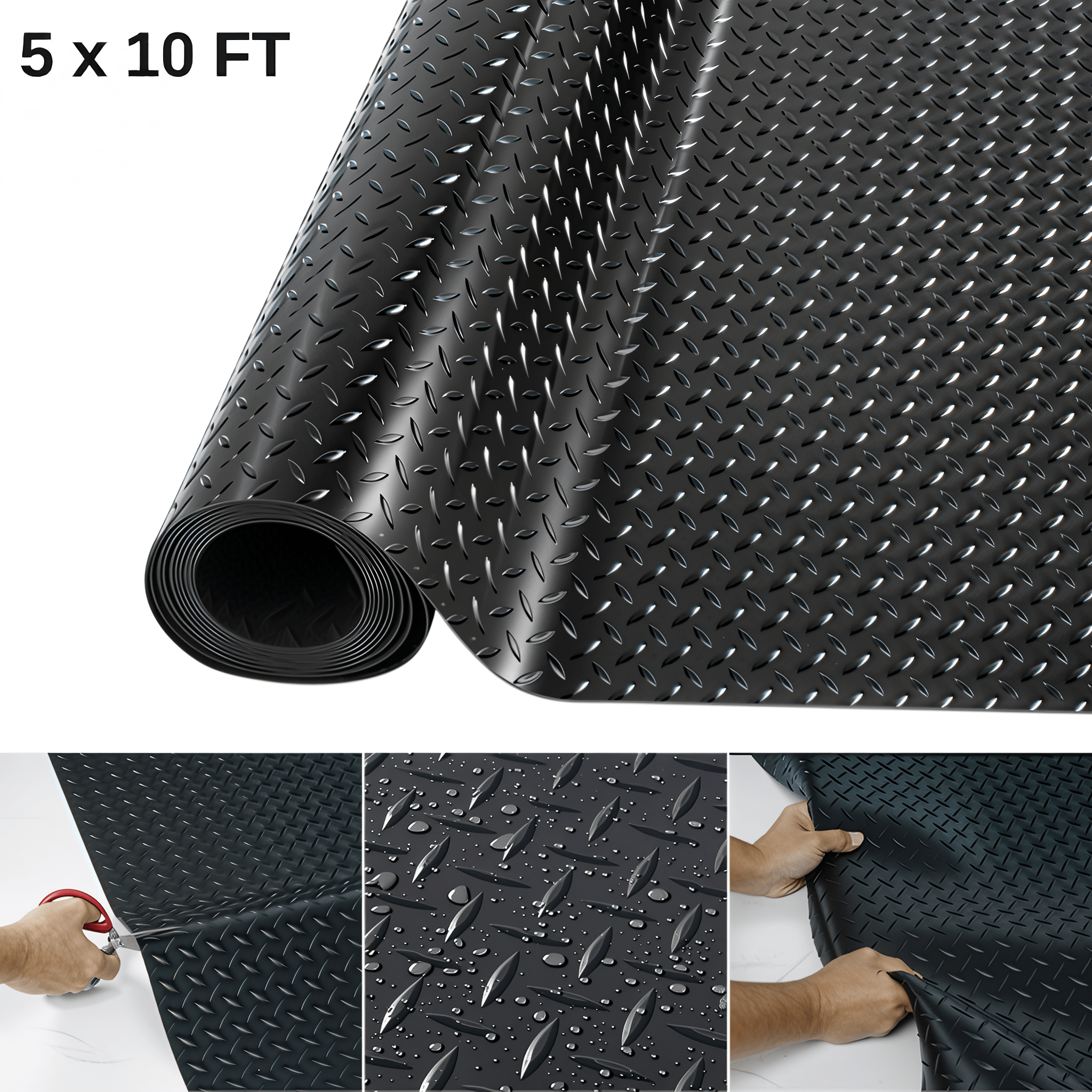 OVYEOFR Garage Floor Roll 5ft X 10ft X 3mm Thickened Non Slip Rubber OVYEOFR Garage Floor Roll 5ft X 10ft X 3mm Thickened Non Slip Rubber