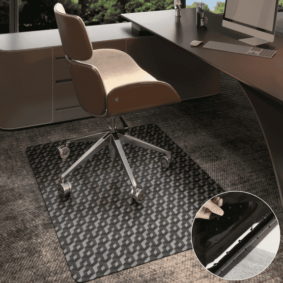 OVYEOFR Office Chair Mat for Carpet Floor, 35" x 47" Plastic Carpet Protector Desk Chair Mats for Home, Office, Rolling Chairs, Black