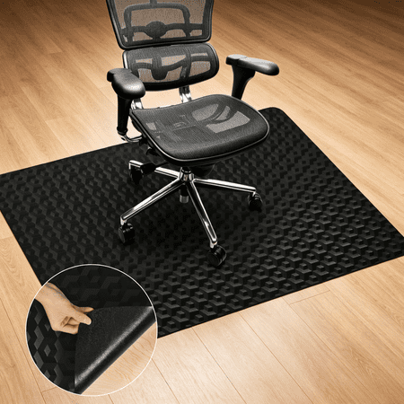 OVYEOFR Office Chair Mat for Hardwood Floor, 36" x 48" Anti-Slip PVC Desk Chair Mats, Waterproof Floor Protector for Home Office, Rolling Chairs, Gaming, Black