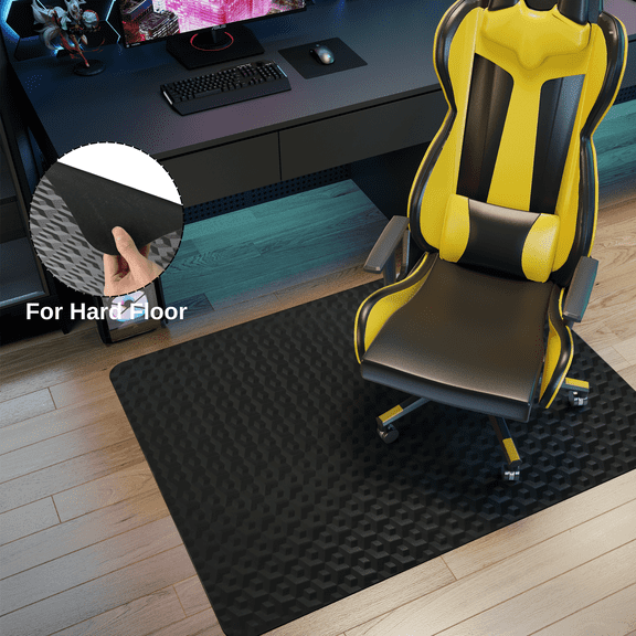 OVYEOFR Office Chair Mats, 35" x 47" Plastic Chair Mat for Hardwood Floor, Floor Protector for Rolling Chairs, Home, Office, Black