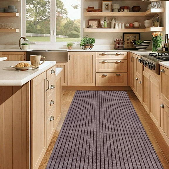 OVYEOFR Runner Rugs, 3' x 10' Commercial Carpet with Rubber Backing for Hallway Kitchen Entryway Balcony Indoor Outdoor, Brown