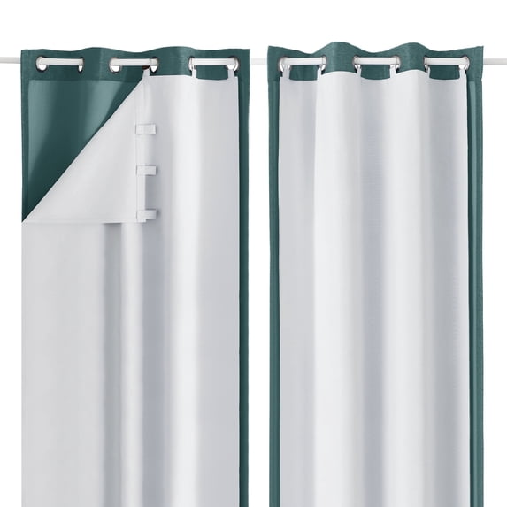 OVZME 100% Blackout Curtains Liner with 14 Rings, Total Darkening Thermal Theater Curtains Liner for 84 Inch long Curtains Behind,Energy Efficient Curtains for Winter, Each 40" Wx80 L
