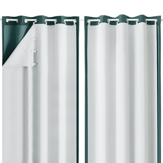 OVZME 100% Blackout Curtains Liner 80 Inches Long for Cortinas Para Habitacion Blackout Set De 2, Insulated Thermal Energy Efficient Curtains liner Window Drapes Behind, 50x80 Inch Greyish White