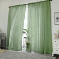 thumbnail image 1 of OVZME 4 Pieces Sheer Voile Curtains 84 inches Long-Lightweight Soft Window Treatment Drapery Panels for Master Room / Living Room, W40 x L84, Sage Green, 1 of 7