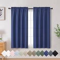 thumbnail image 1 of OVZME Bethany Blue Curtains 54 Inch Length for Bedroom 2 Panels Set, Solid Slub Textured Faux Linen Window Treatment, Soft Airy Light Filtering Farmhouse Curtains for Living Room, Each 30 Wx54 L Inch, 1 of 5