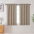 thumbnail image 1 of OVZME Bethany Camel Faux Linen Curtain 45 Inch Length 2 Panels Set, Solid Soft Airy Textured Farmhouse Window Treatment for Living Room Bedroom with Dual Rod Pocket Drapes, Each 30"Wx45"L, 1 of 5